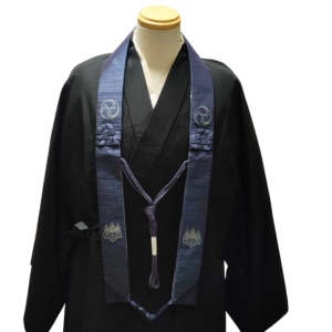 【折五条】枯淡地 紺 桐巴銀影紋 高野山真言宗